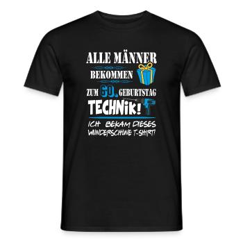 60. Geburtstag Technik Geschenk Mann Shirt - Männer T-Shirt - Schwarz - Vorne - AI Model Male 178 light (178cm)