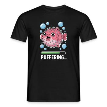 Expressions du poisson-globe : Cadeau amusant du poisson-globe - T-shirt homme - noir - Devant - AI Model Male 178 light (178cm)