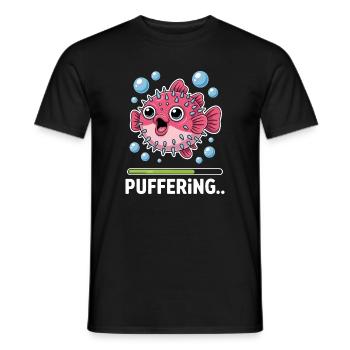 Puffer Fish Sayings Funny Puffer Fish Gift - Men's T-Shirt - black - Front - AI Model Male 178 light (178cm)