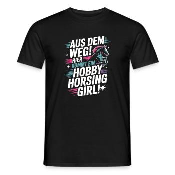 Hobby Horsing Girl Steckenpferd Pony Reiten Pferde - Männer T-Shirt - Schwarz - Vorne - AI Model Male 178 light (178cm)