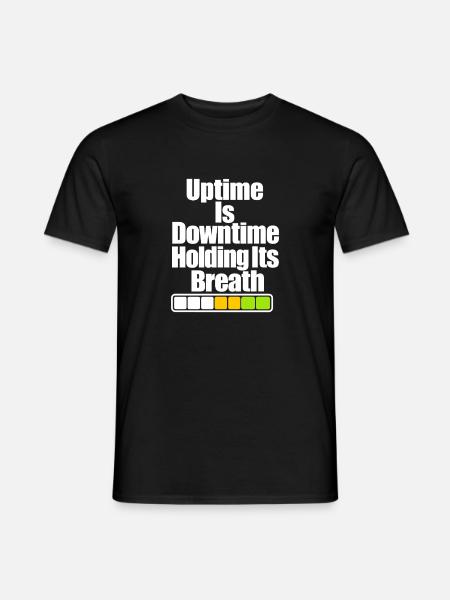 Lustiger Sysadmin-Uptime-Witz, IT-Typ Server-Humor - Männer T-Shirt - Schwarz
