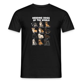 Chiens de troupeau Races Mignons Chiens - T-shirt homme - noir - Devant - AI Model Male 178 light (178cm)