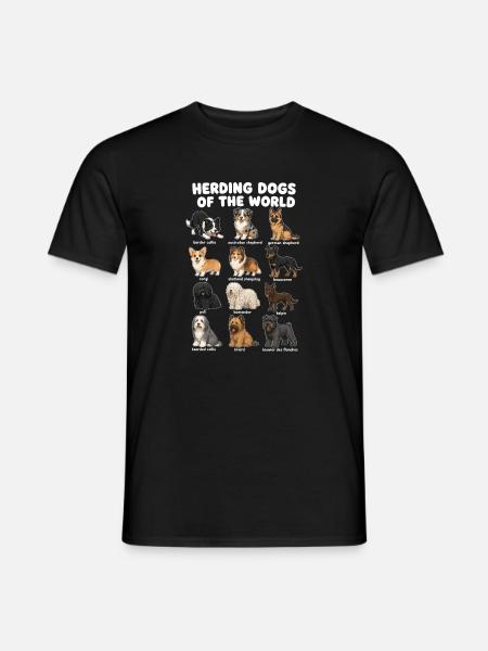 Herding Dog Breeds Cute Dogs - Men's T-Shirt - black