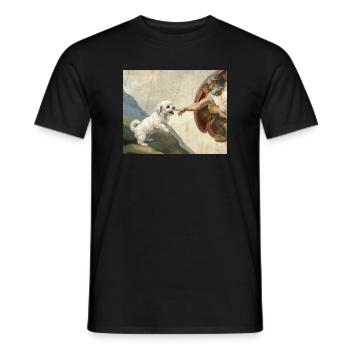 Dog God Hand Maltese Dogs meme - Men's T-Shirt - black - Front - AI Model Male 178 light (178cm)