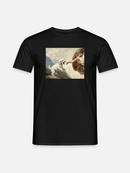 Mème Caniche Main, Chien Dieu - T-shirt homme - noir