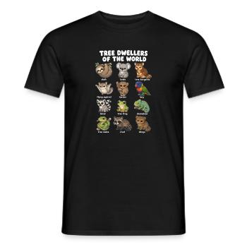 Table de dessins animés mignonne des habitants des arbres - T-shirt homme - noir - Devant - AI Model Male 178 light (178cm)