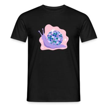 Discokugel-Schnecke - Männer T-Shirt - Schwarz - Vorne - AI Model Male 178 light (178cm)