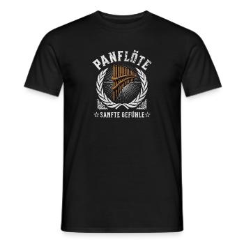 Panflöte - Sanfte Gefühle Panflötenspieler - Männer T-Shirt - Schwarz - Vorne - AI Model Male 178 light (178cm)