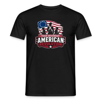 Stolzer Nachkomme der Amerikanischen Revolution - Männer T-Shirt - Schwarz - Vorne - AI Model Male 178 light (178cm)