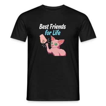 Sphynx Cats - Men's T-Shirt - black - Front - AI Model Male 178 light (178cm)