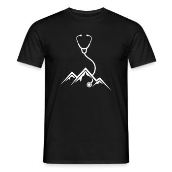 Stethoscope Mountains Medicine Hiking Care - T-shirt homme - noir - Devant - AI Model Male 178 light (178cm)