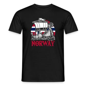 Norway Vacation Norge Fjords Travel Scandinavian - Männer T-Shirt - Schwarz - Vorne - AI Model Male 178 light (178cm)