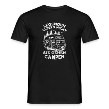 Legenden gehen campen - Männer T-Shirt - Schwarz - Vorne - AI Model Male 178 light (178cm)