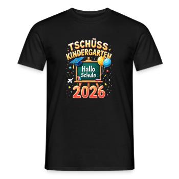Schulkind 2026 Einschulung 2026 Schulanfang - Männer T-Shirt - Schwarz - Vorne - AI Model Male 178 light (178cm)