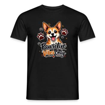 Nur Pawsitive Vibes - Männer T-Shirt - Schwarz - Vorne - AI Model Male 178 light (178cm)