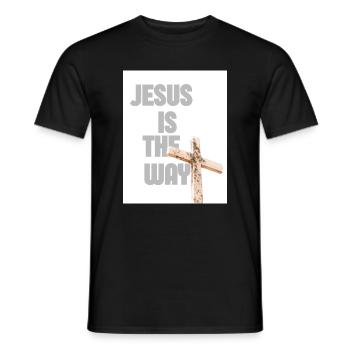 Jesus Is The Way Cross-Grafik - Männer T-Shirt - Schwarz - Vorne - AI Model Male 178 light (178cm)