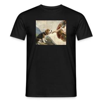 Dog God Hand Beagle Dog meme - Men's T-Shirt - black - Front - AI Model Male 178 light (178cm)