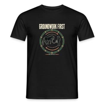 Horse Trainer Groundwork First Round Pen Diagram - Men's T-Shirt - black - Front - AI Model Male 178 light (178cm)