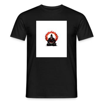 Flammenkreis Samurai Mediation - Männer T-Shirt - Schwarz - Vorne - AI Model Male 178 light (178cm)