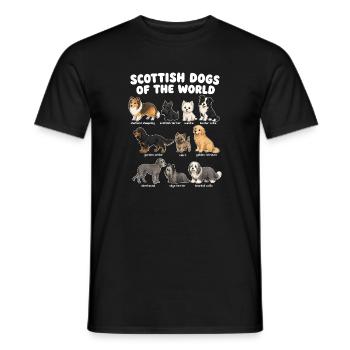 Chiens écossais de races mignonnes - T-shirt homme - noir - Devant - AI Model Male 178 light (178cm)
