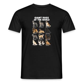 Races de chiens géants, schéma de dessin animé mignon, - T-shirt homme - noir - Devant - AI Model Male 178 light (178cm)