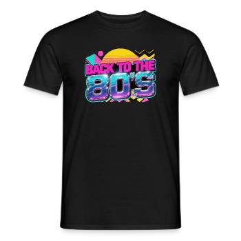 Retour au Neon Retro des années 80 - T-shirt homme - noir - Devant - AI Model Male 178 light (178cm)