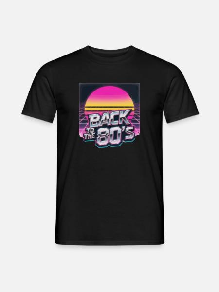 Rückkehr der 80er NeonSonne - Männer T-Shirt - Schwarz