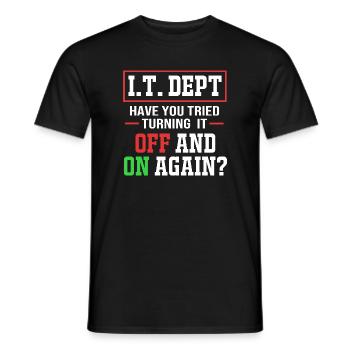 Tech Support - Men's T-Shirt - black - Front - AI Model Male 178 light (178cm)