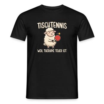 Tischtennis Weil Therapie Teuer Ist - Männer T-Shirt - Schwarz - Vorne - AI Model Male 178 light (178cm)