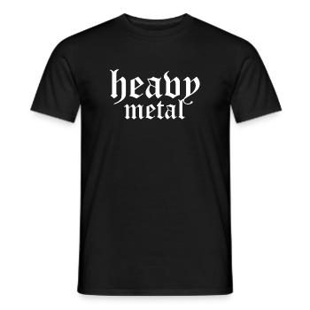 Heavy Metal Gothic Script Tee - Men's T-Shirt - black - Front - AI Model Male 178 light (178cm)