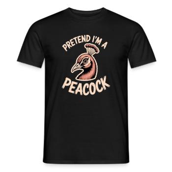 Paroles du paon Oiseau Paon Drôle de cadeau de paon - T-shirt homme - noir - Devant - AI Model Male 178 light (178cm)