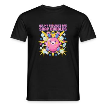 All My Troubles Are Soap Bubbles - Männer T-Shirt - Schwarz - Vorne - AI Model Male 178 light (178cm)