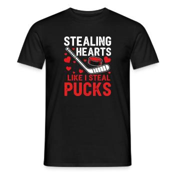 Herzen Stehlen wie Pucks - Männer T-Shirt - Schwarz - Vorne - AI Model Male 178 light (178cm)
