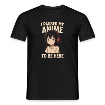 Pause Anime  - Männer T-Shirt - Schwarz - Vorne - AI Model Male 178 light (178cm)