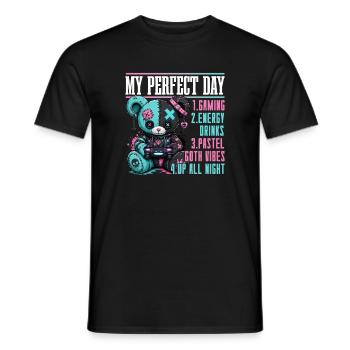 Pastel Goth Soft Goth Gaming Gamer - Men's T-Shirt - black - Front - AI Model Male 178 light (178cm)