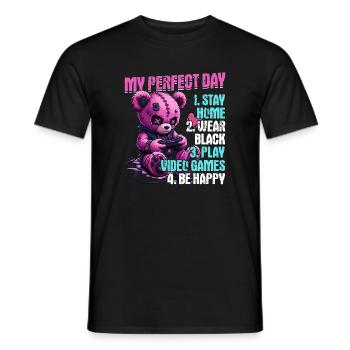 Pastel Goth Soft Goth Gaming Gamer - Men's T-Shirt - black - Front - AI Model Male 178 light (178cm)