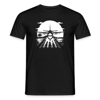Flugzeug Zeichnung - Männer T-Shirt - Schwarz - Vorne - AI Model Male 178 light (178cm)