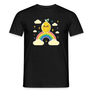 Kawaii Zitronenregenbogen - Männer T-Shirt - Schwarz - Vorne - AI Model Male 178 light (178cm)