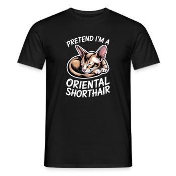 Dictons cadeaux de chats à poil court oriental - T-shirt homme - noir - Devant - AI Model Male 178 light (178cm)