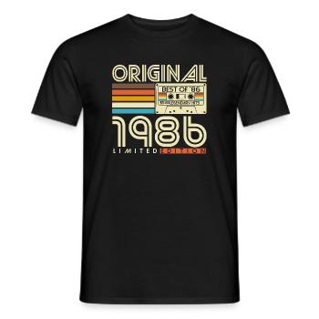 Original 1986 Jahrgang Vintage Geburtstag Retro - Männer T-Shirt - Schwarz - Vorne - AI Model Male 178 light (178cm)