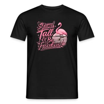 Stand Tall Be Great Flamingo Inspirational - Men's T-Shirt - black - Front - AI Model Male 178 light (178cm)