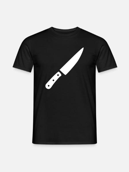 Messer Küchenmesser Koch kochen Geschenk Köchin - Männer T-Shirt - Schwarz