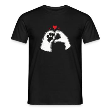 T-shirt Amour de Chat Patte Main Coeur - T-shirt homme - noir - Devant - AI Model Male 178 light (178cm)