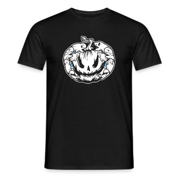 Drôle de citrouille d’Halloween avec de nombreux fantômes - T-shirt homme - noir - Devant - AI Model Male 178 light (178cm)