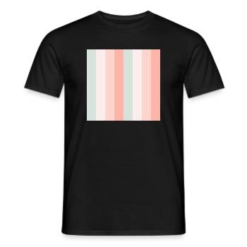 Palette de rayures verticales pastel - T-shirt homme - noir - Devant - AI Model Male 178 light (178cm)