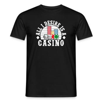 Joueur de casino : tout ce que je désire, c’est un jeu d’argent - T-shirt homme - noir - Devant - AI Model Male 178 light (178cm)