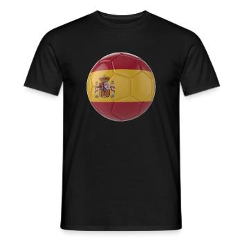 SPANIENS FLAGGE AUF EINEM FUSSBALL - Männer T-Shirt - Schwarz - Vorne - AI Model Male 178 light (178cm)