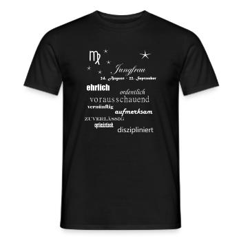Jungfrau_Sternzeichen - Männer T-Shirt - Schwarz - Vorne - AI Model Male 178 light (178cm)