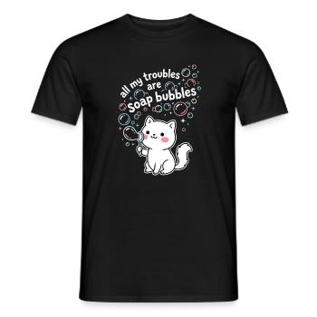 All My Troubles Are Soap Bubbles - Men's T-Shirt - black - Front - AI Model Male 178 light (178cm)