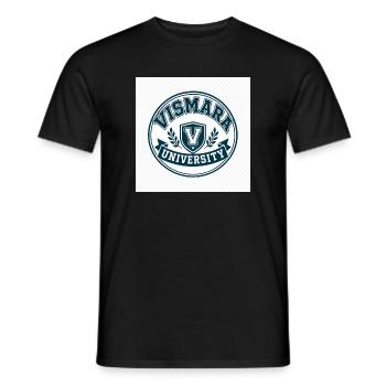 Blason de l’Université Vismara - T-shirt homme - noir - Devant - AI Model Male 178 light (178cm)